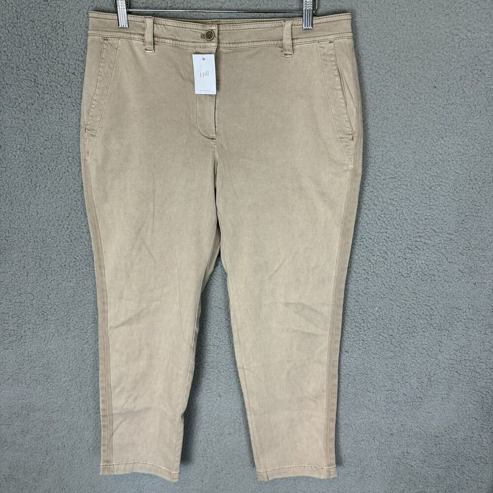 J Jill Pants Women’s 14 Khaki‎ Straight Leg Cotton Blend Casual NWT